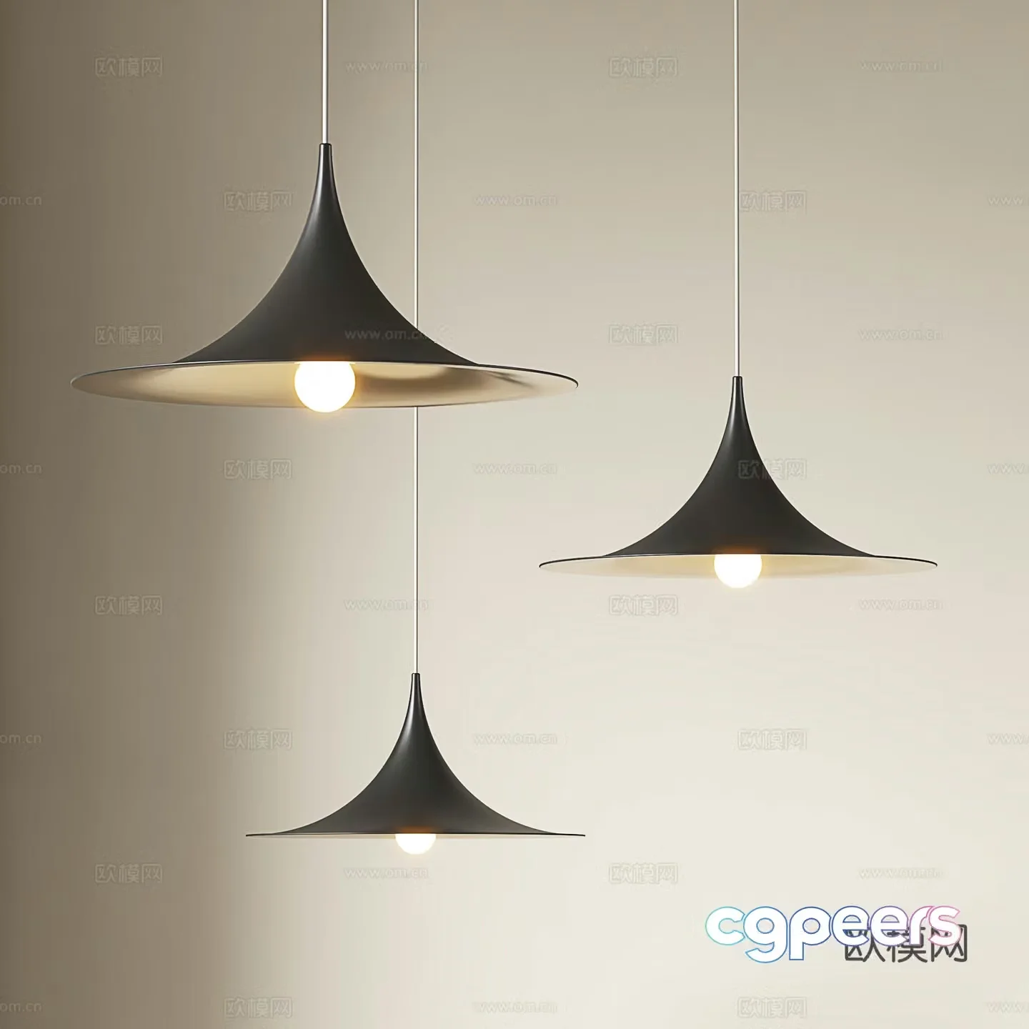 Wasabi Chandelier Restaurant Chandelier Nordic Chandelier Modern Chandelier Trumpet Chandelier 3D Model