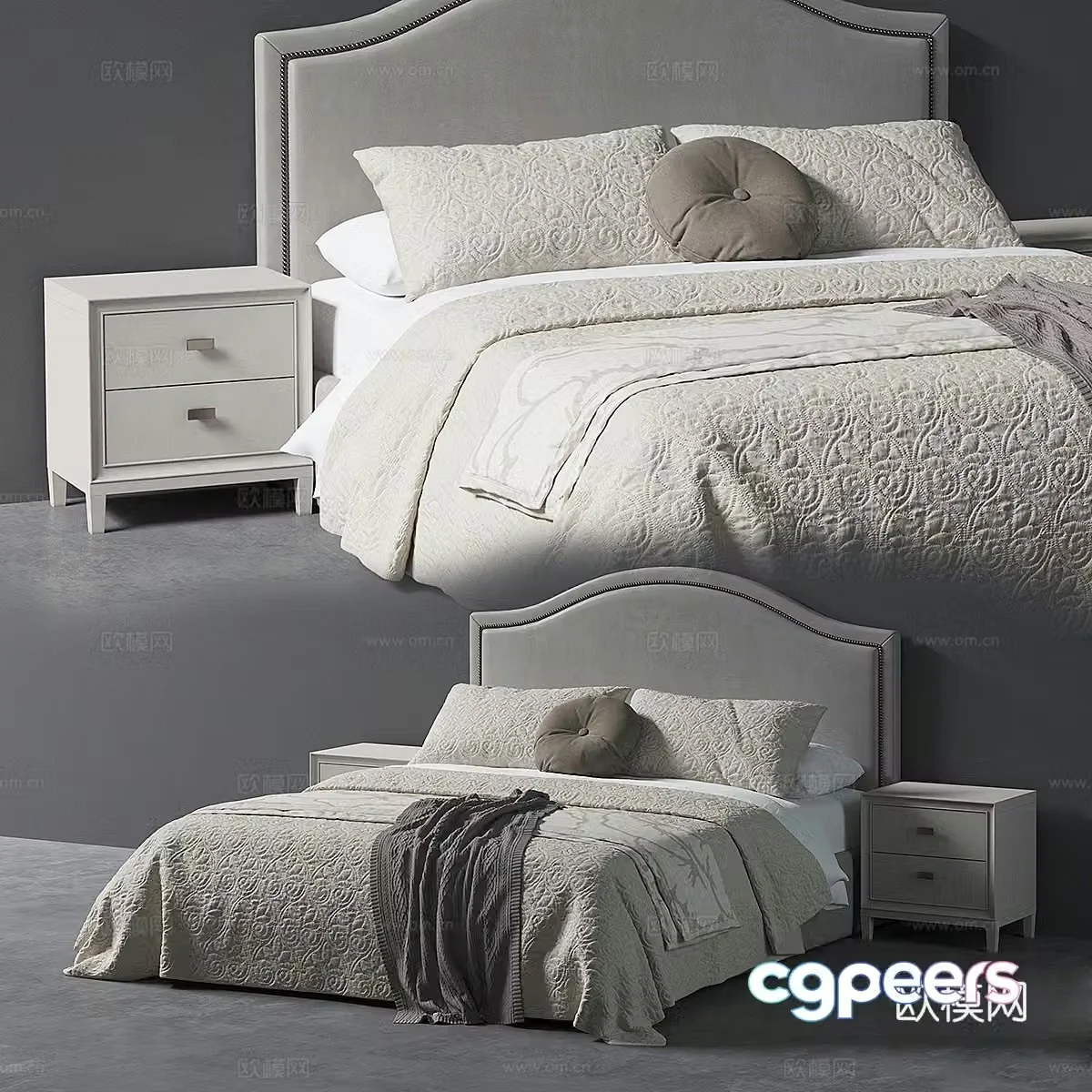 Double bed 3d model