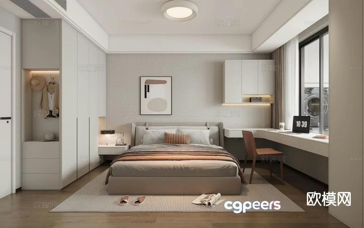 Modern bedroom second bedroom 3d model