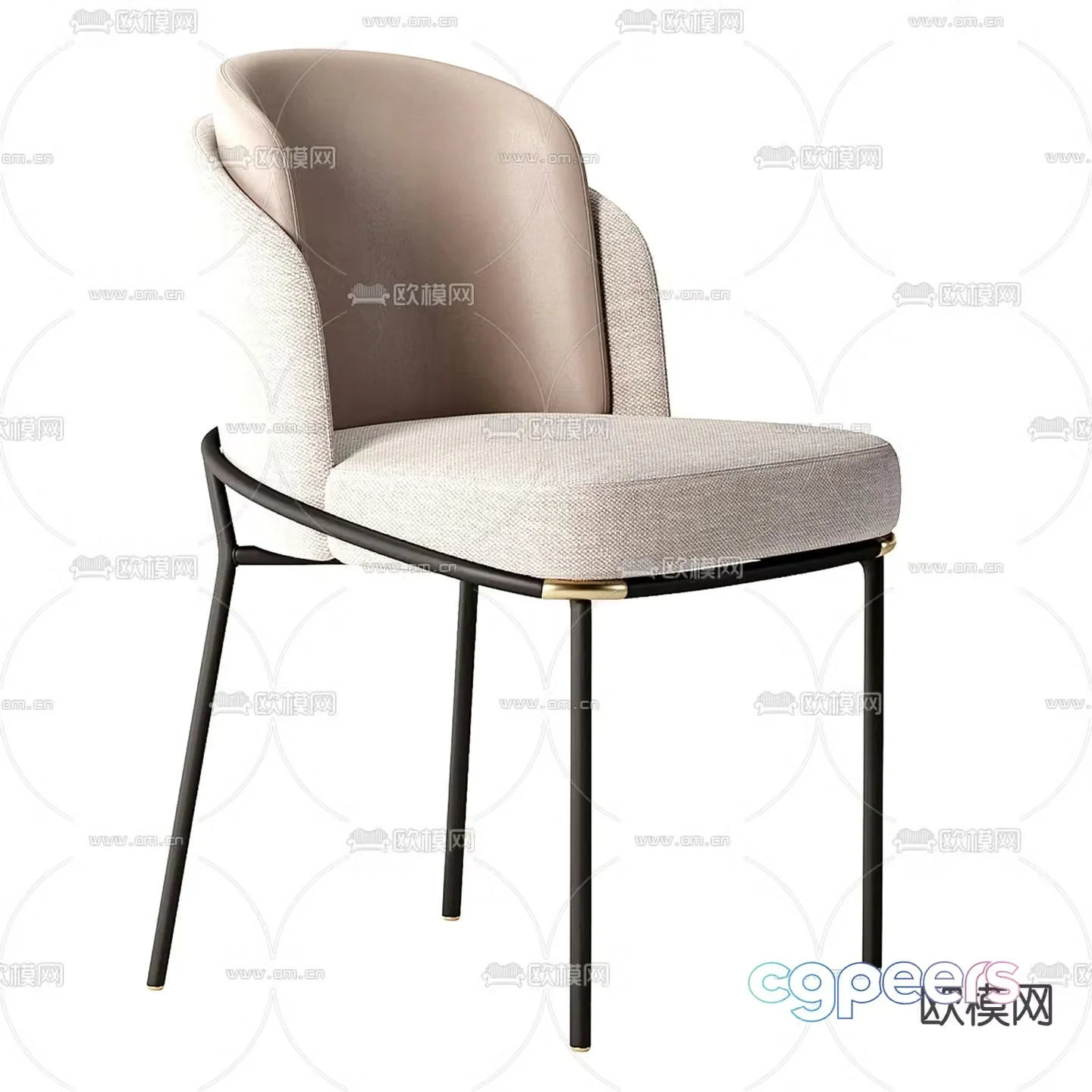 Minotti Fil Noir chair dining chair 3d model