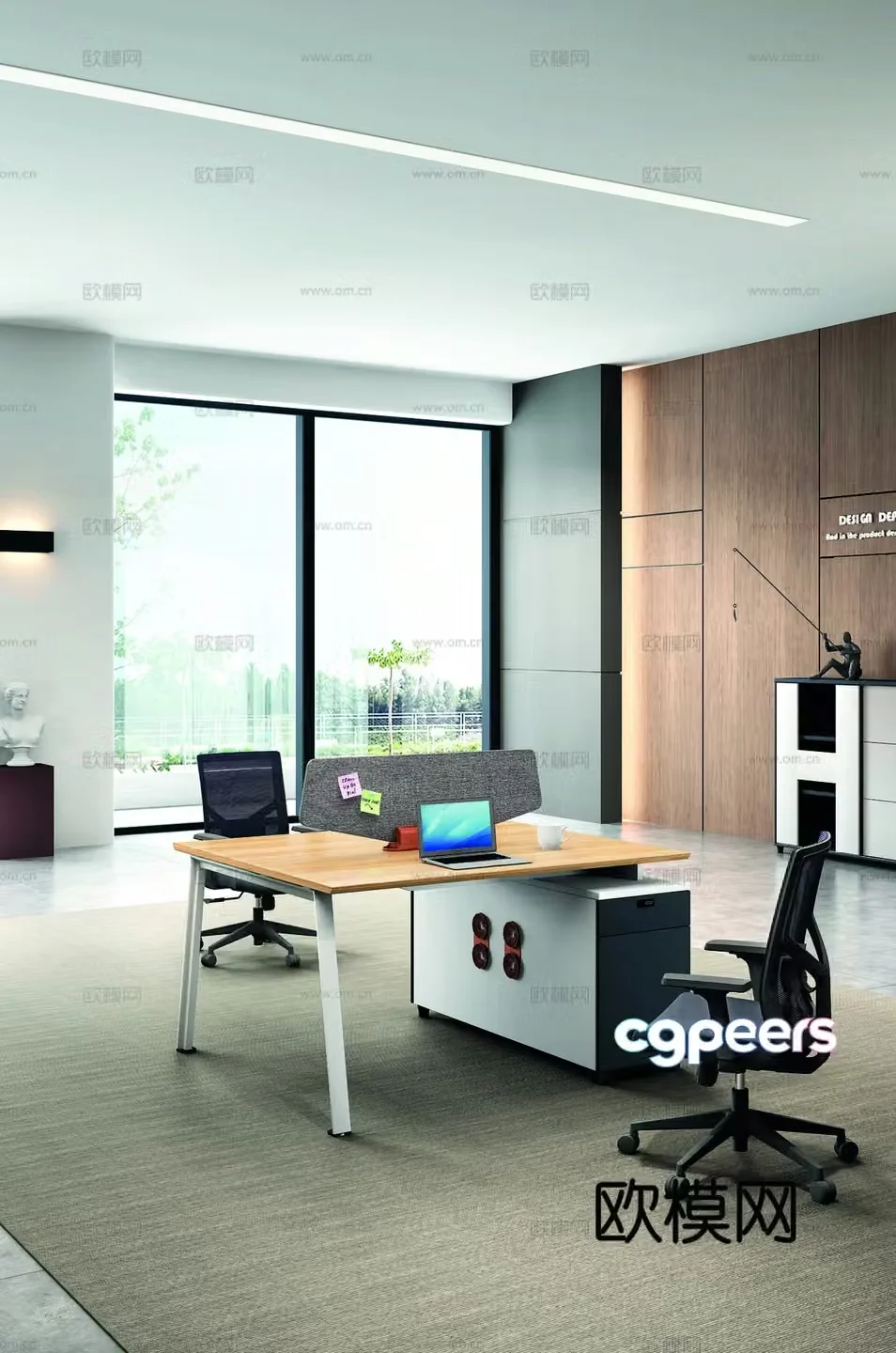 Modern public office 3d model