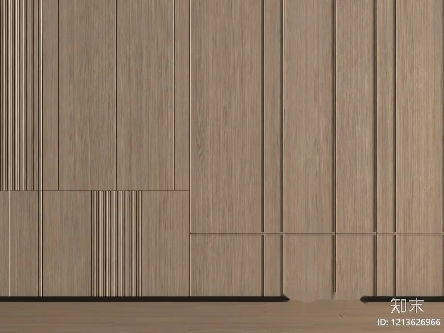 Wooden Wall Paneling 3D Model – 5237 – VRAY Render