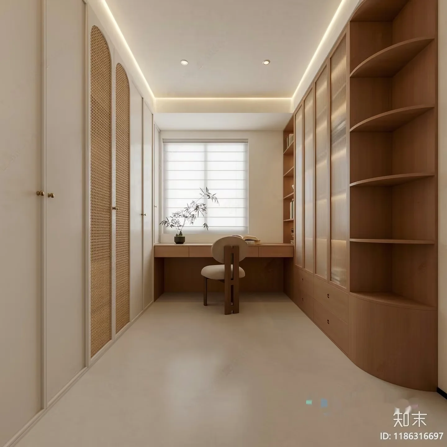 Modern Minimalist Office Space 3D Model – 478 – CORONA Render