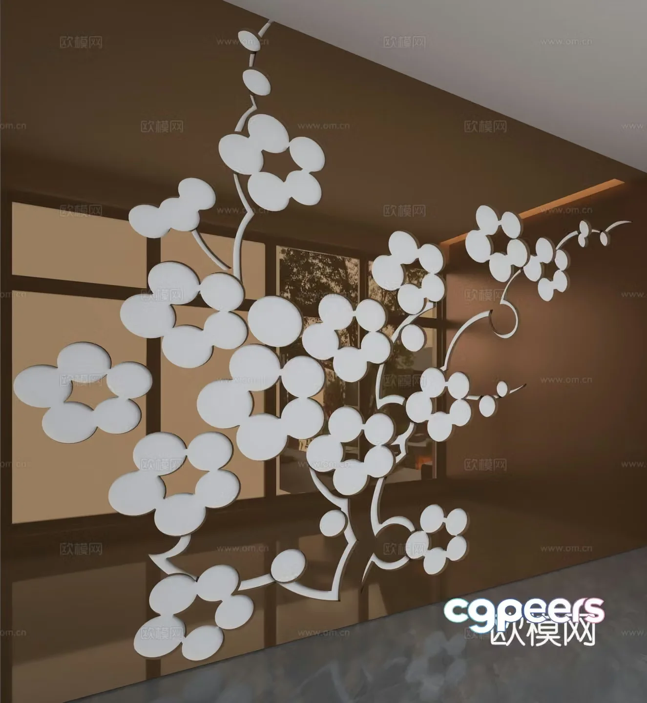 Modern background wall 3d model