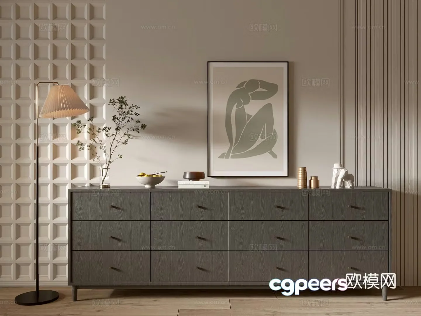 Modern black porch cabinet sideboard cabinet balcony cabinet storage cabinet entrance porch cabinet 3D model