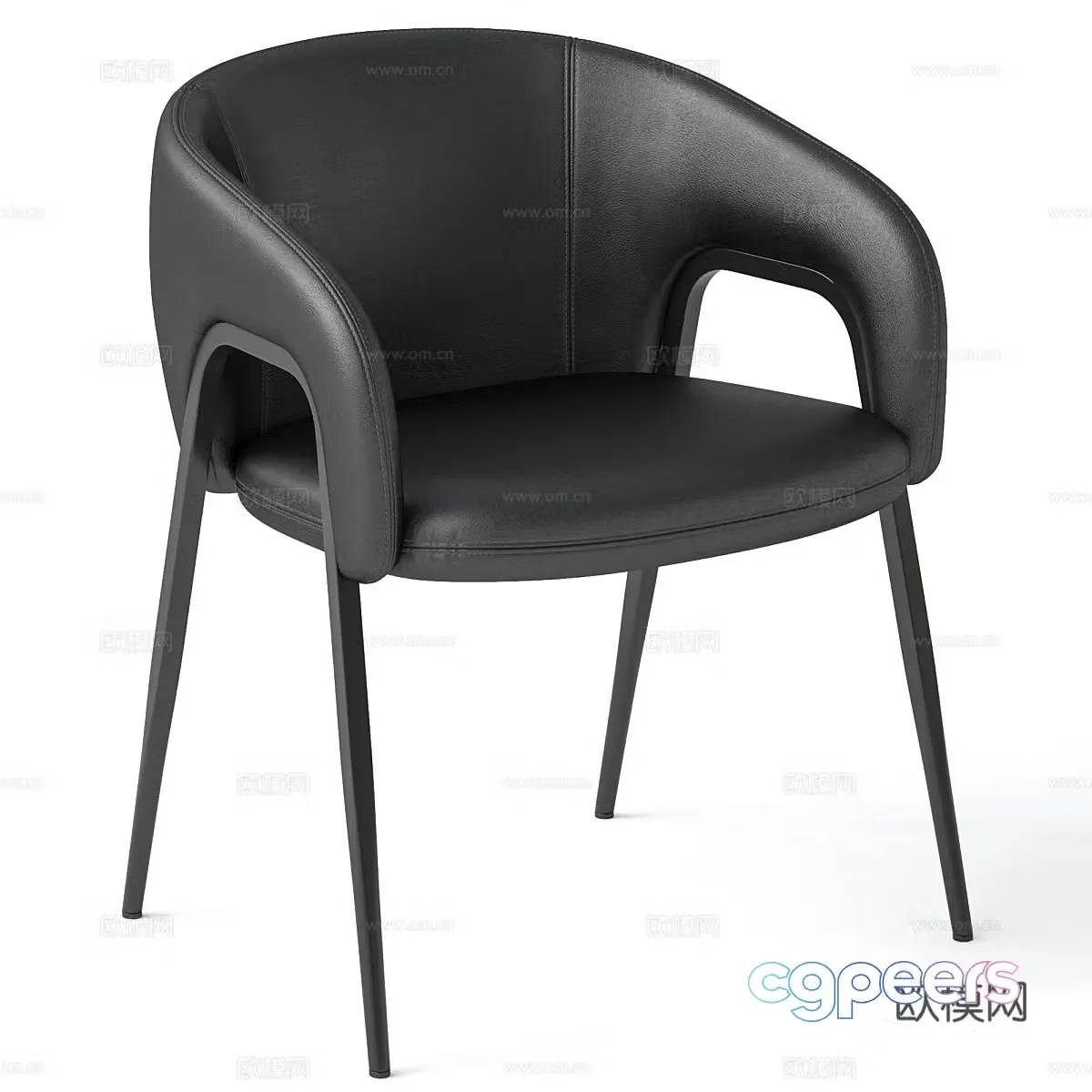Modern Italian Bonaldo Alley Dining Chair 3D Model