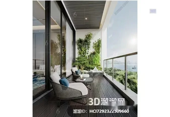 Modern Balcony 3D Model – 3670 – VRAY Render