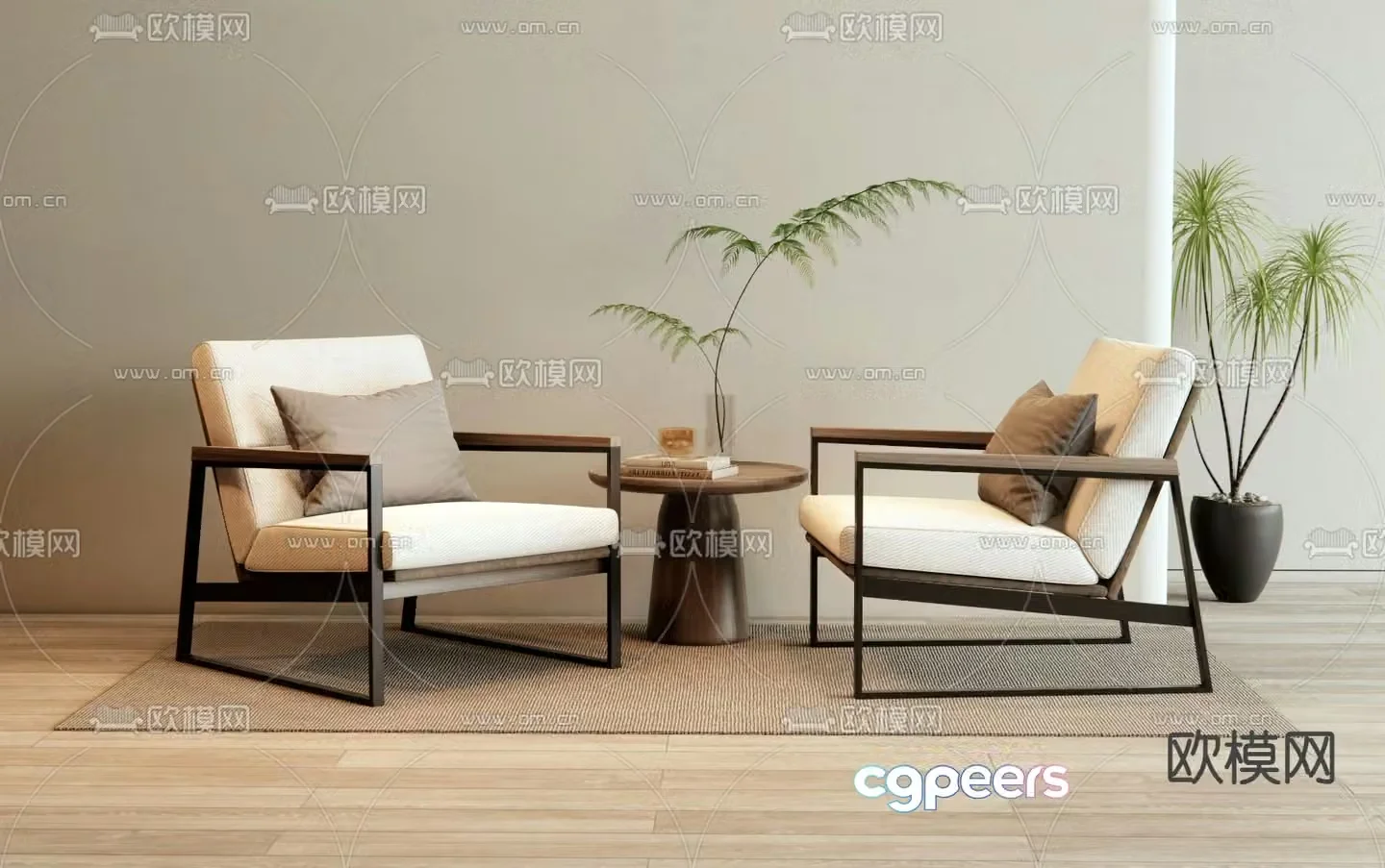 Modern chair leisure chair 3d model