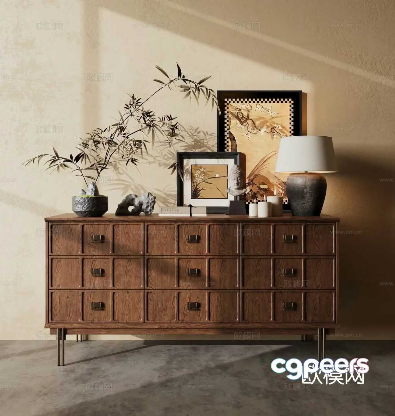 Medieval style entrance cabinet 3D model