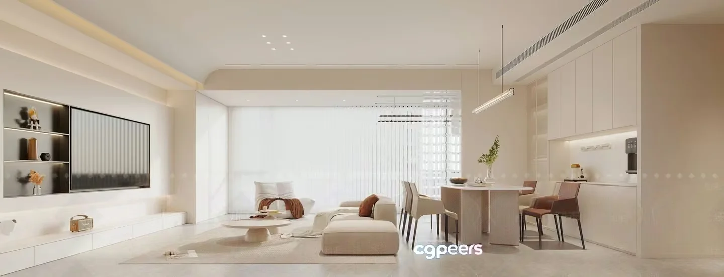 Modern Living Room 3D Model – 14067 – VRAY Render