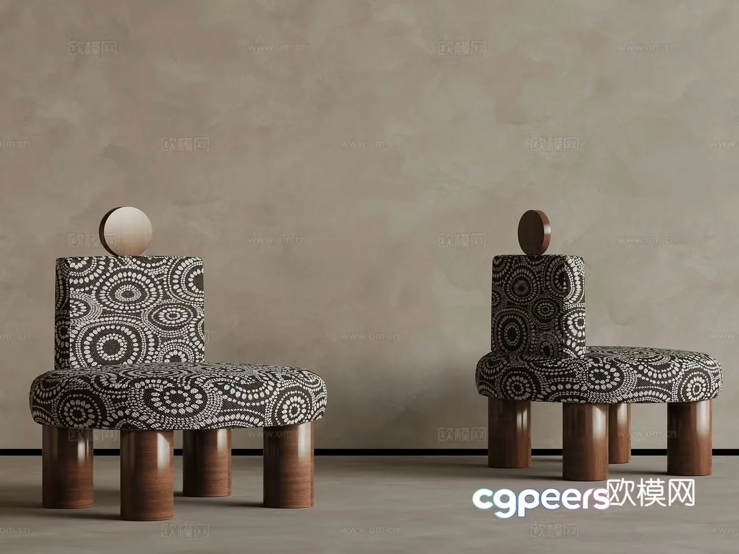 Modern ancient leisure chair abstract chair 3d model