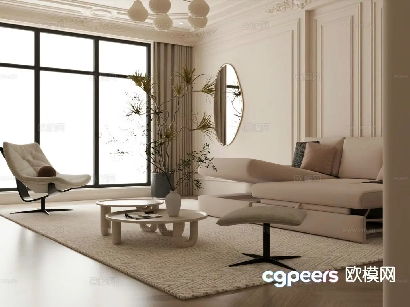 French living room 3d model