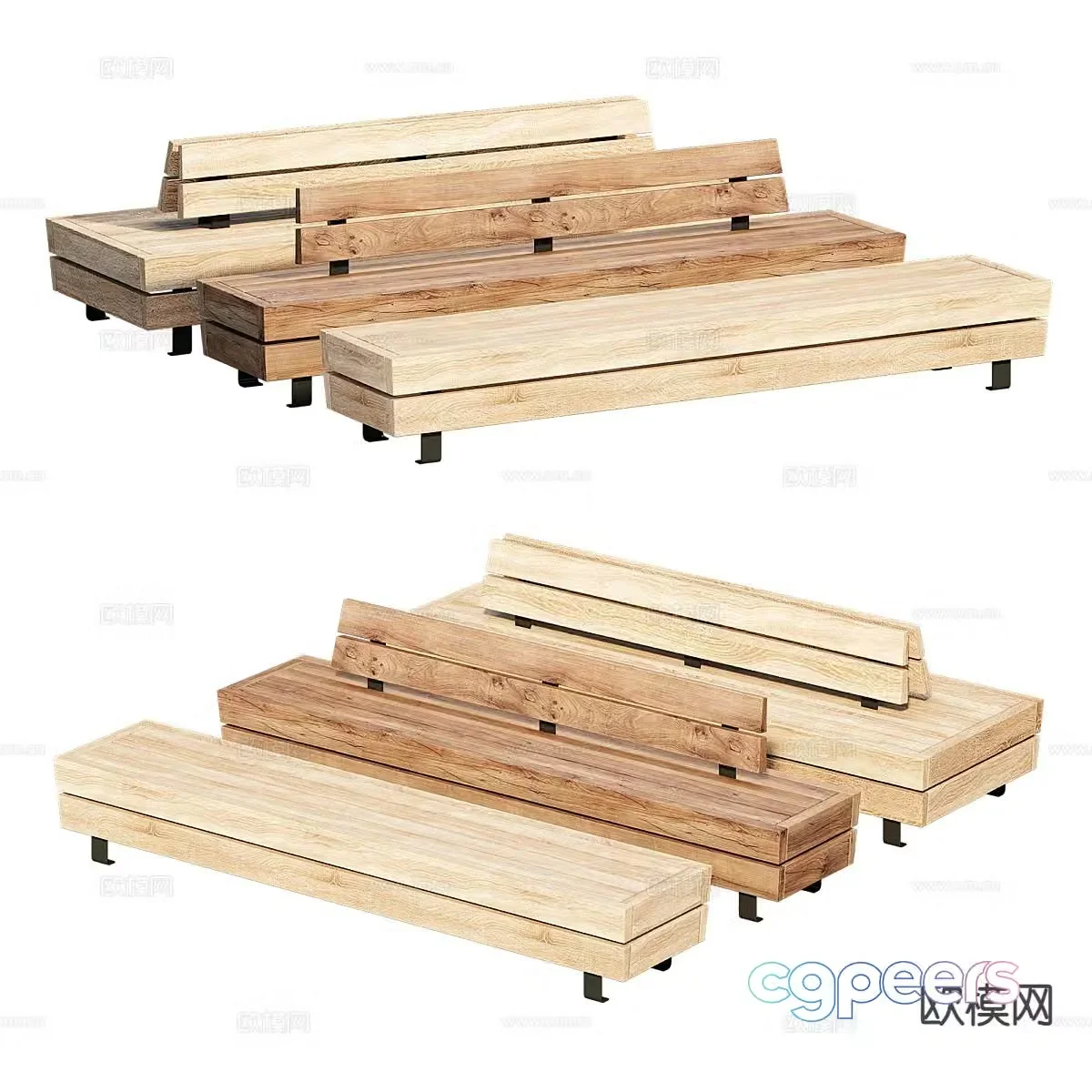 modern chair bench bench outdoor chair 3d model
