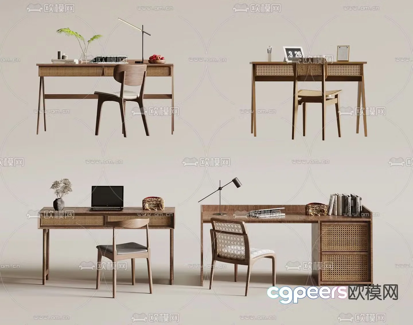 wabi-sabi desk writing desk computer desk 3d model