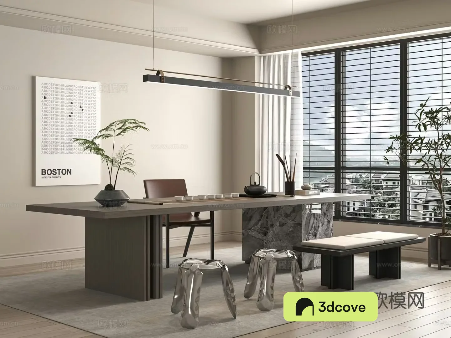 Modern tea table and chair