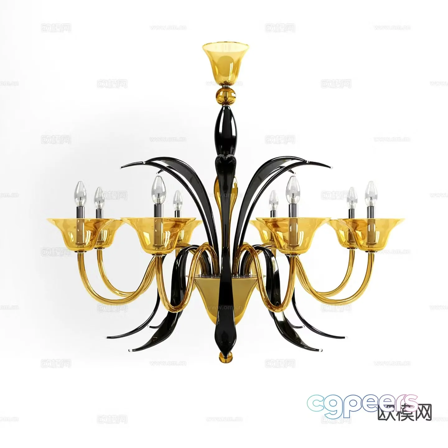 Light luxury chandelier indoor chandelier 3d model