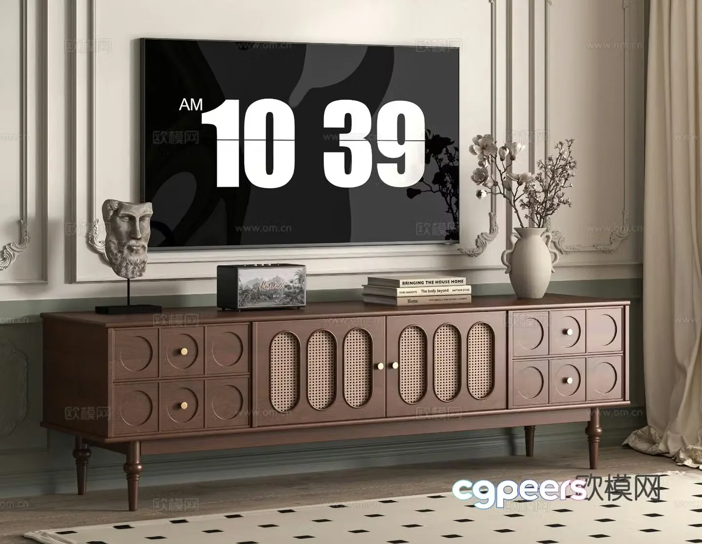 Middle-aged TV cabinet 3D model
