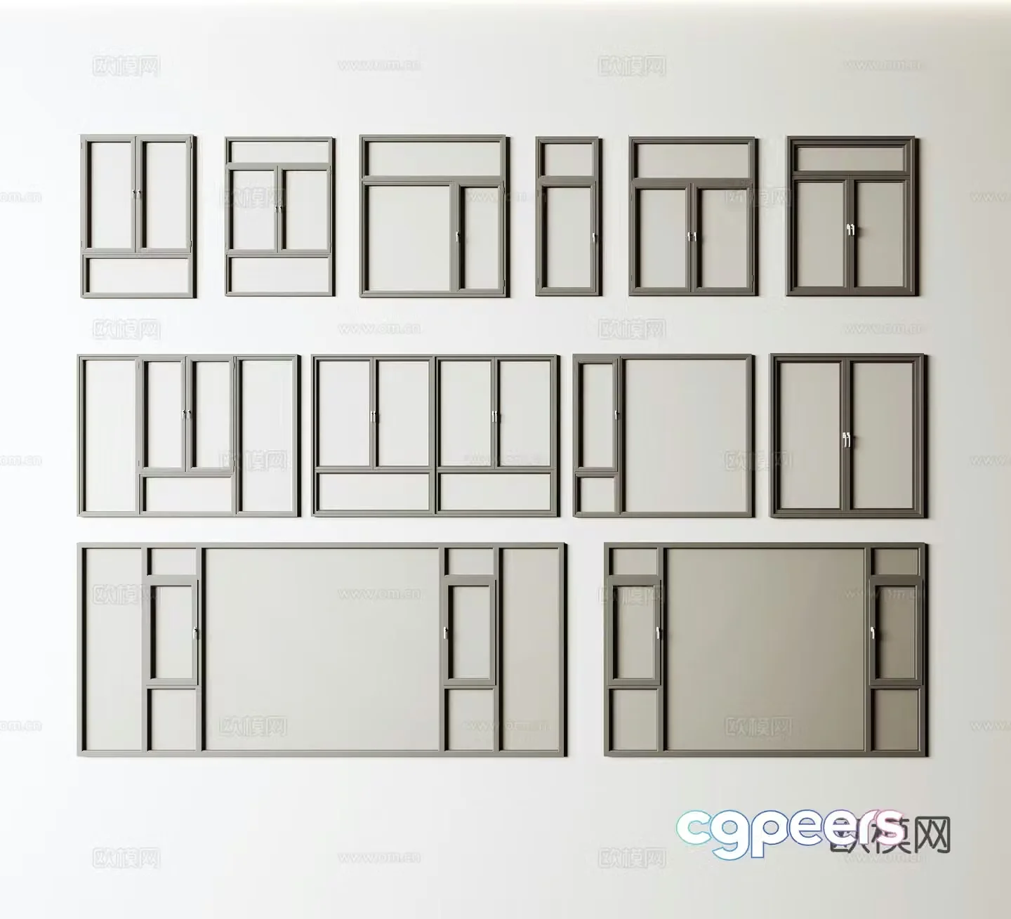 Modern floor-to-ceiling windows doors and windows broken bridge aluminum doors and windows sliding windows casement windows double-open window floor-to-ceiling glass 3D model