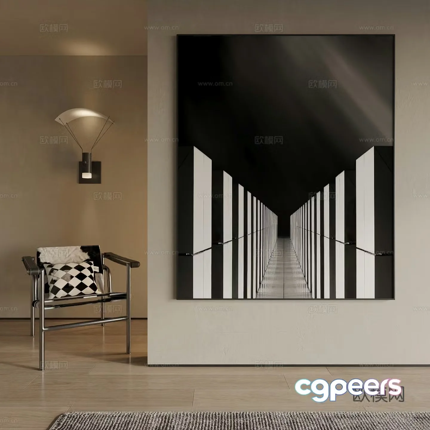 Modern decorative painting 3d model