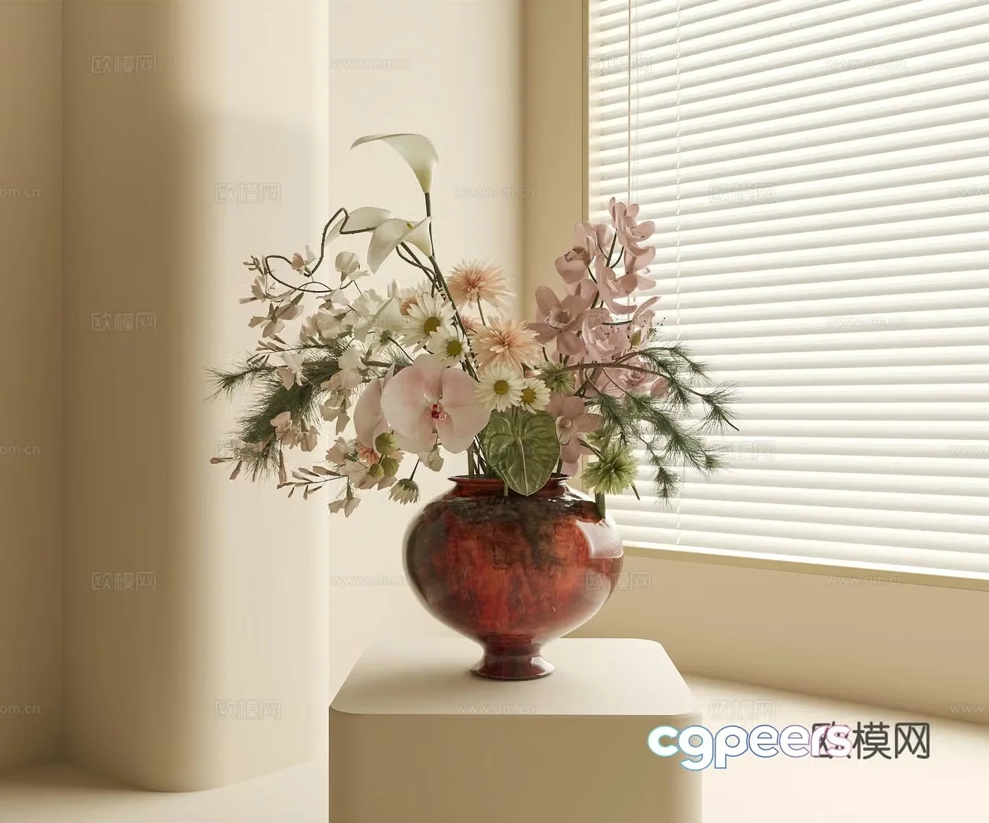 Modern flower art 3d model