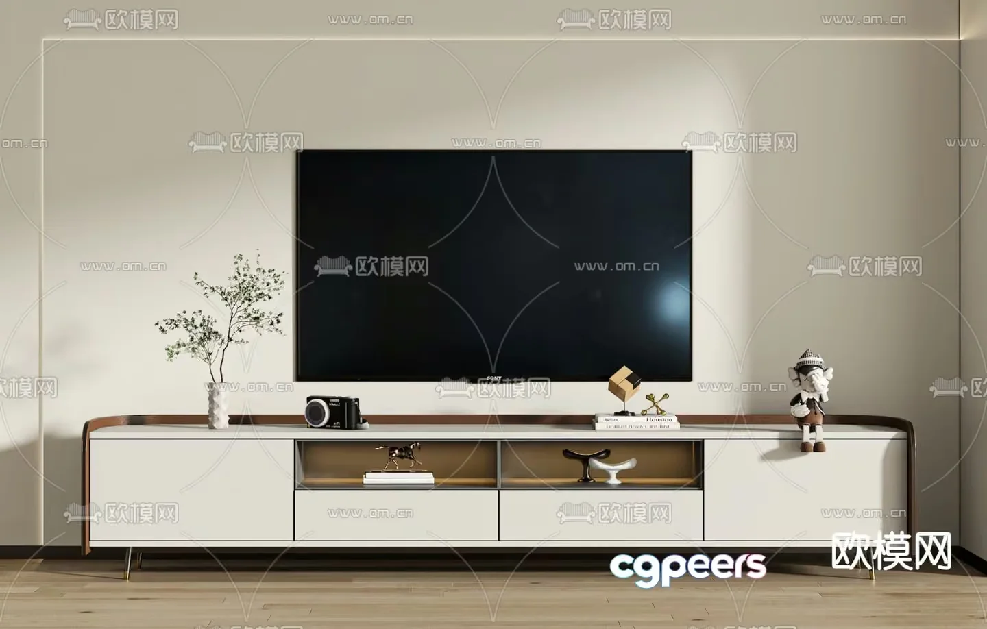 Modern Living Room 3D Model – 1113 – VRAY Render