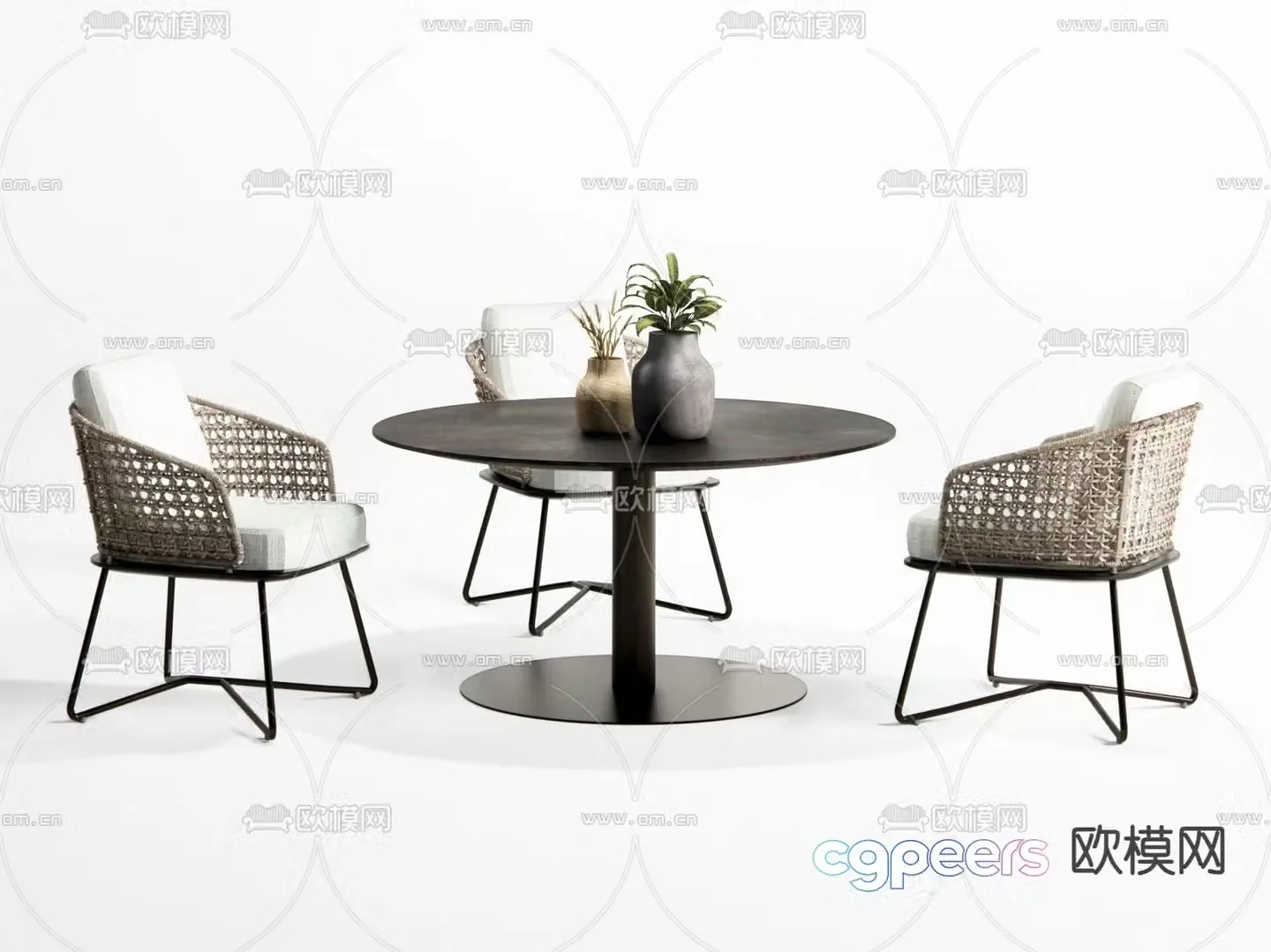 Outdoor tables and chairs leisure tables and chairs 3d model