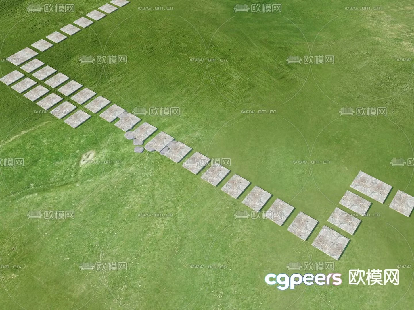 Landscape Garden Road Park Tingbu 3D model