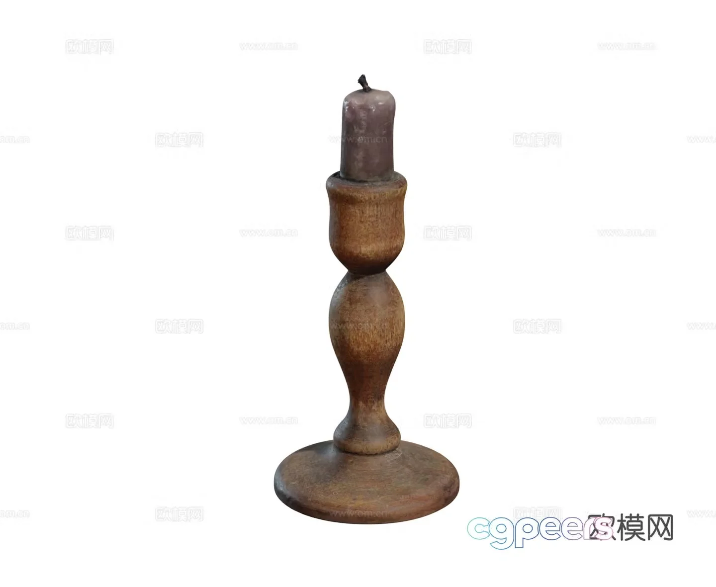 European style French American style retro candlestick candle lamp teak candlestick candle lamp combination 3D model