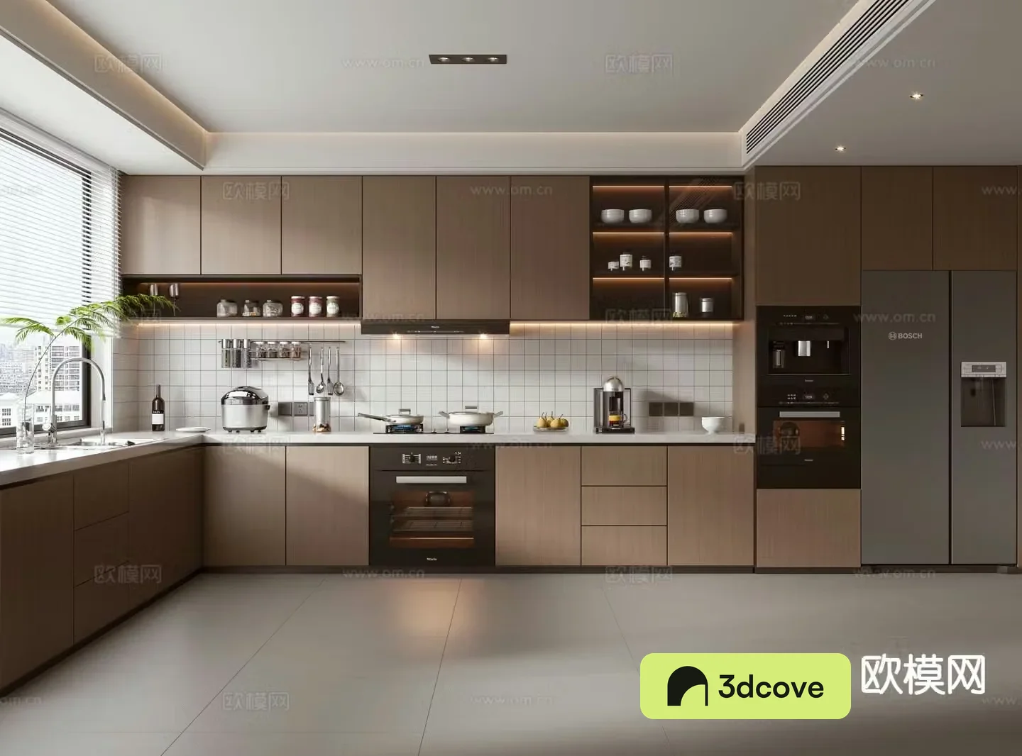 Modern L shaped kitchen