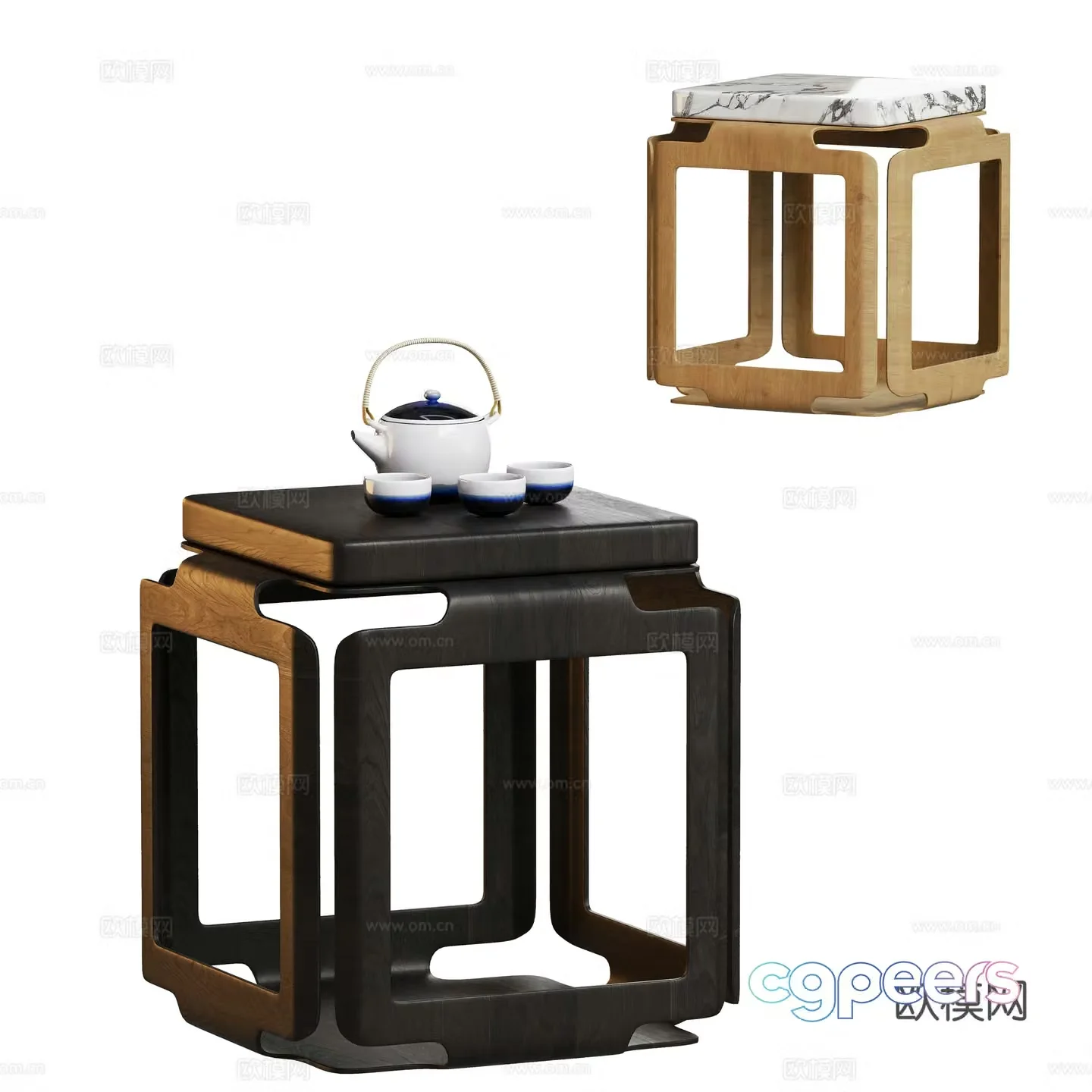 New Chinese coffee table side table corner table 3D model