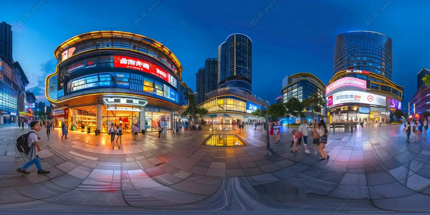 A Busy City Square 3D Model – 11478 – VRAY Render