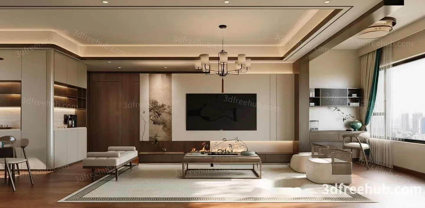Modern Living Room 3D Model – 22039 – VRAY Render