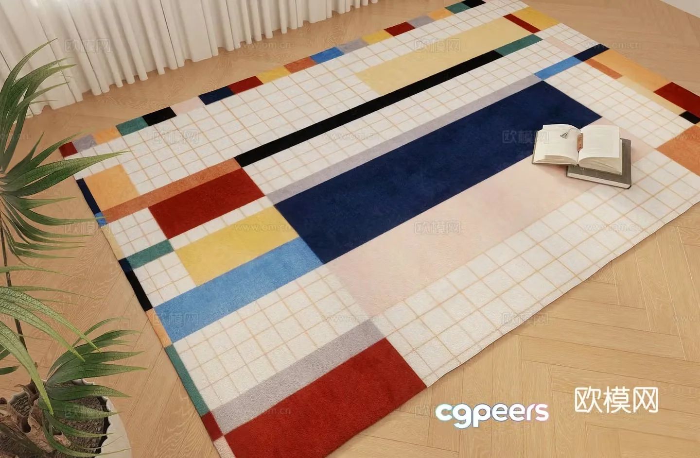 Modern carpet_Dopamine carpet_Children’s carpet_Bauhaus_Memphis_Dopamine 3D model