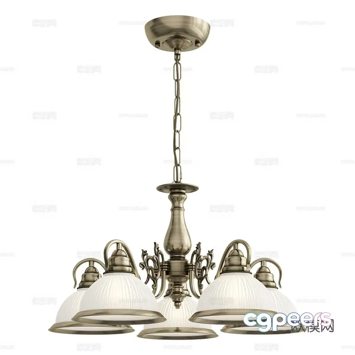 Simple European chandeliers classical chandeliers retro chandeliers metal chandeliers dining chandeliers living room chandeliers 3D model