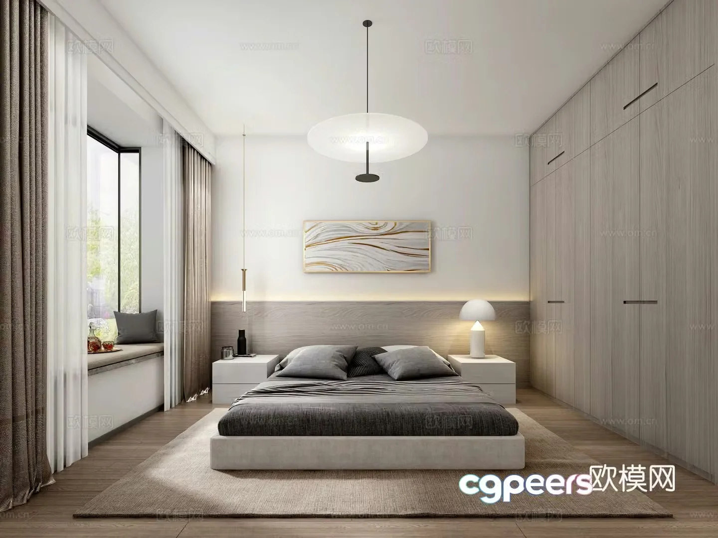 Modern master bedroom 3d model