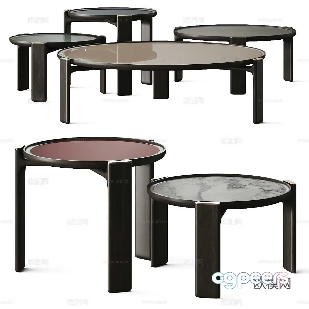 Modern Italian light luxury Poltrona Frau Duo coffee table 3D model
