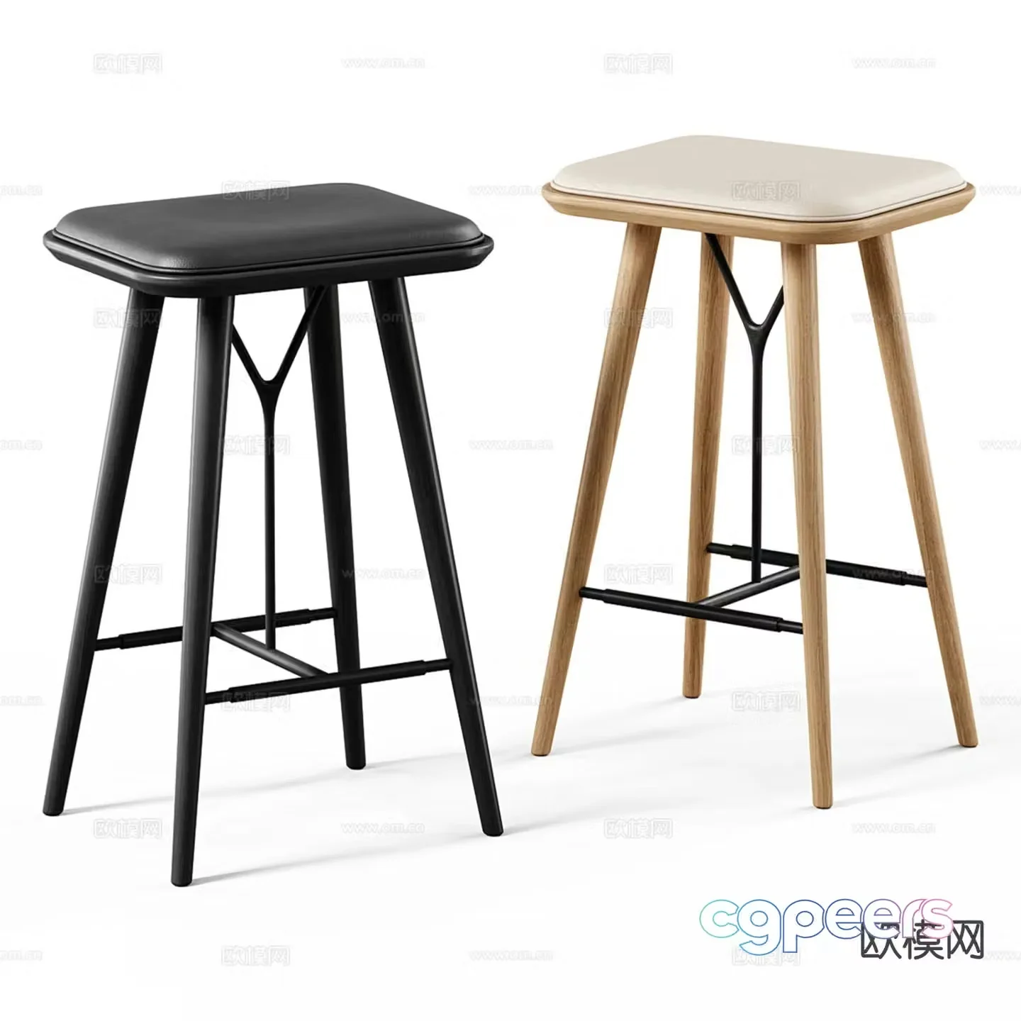 Modern bar stool bar stool high stool 3d model