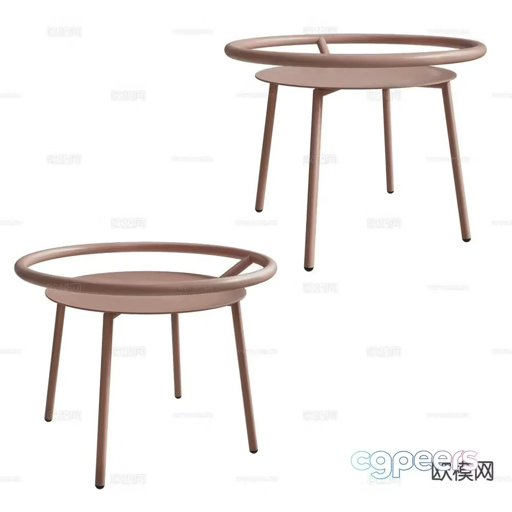 Castil side table corner table round table 3d model