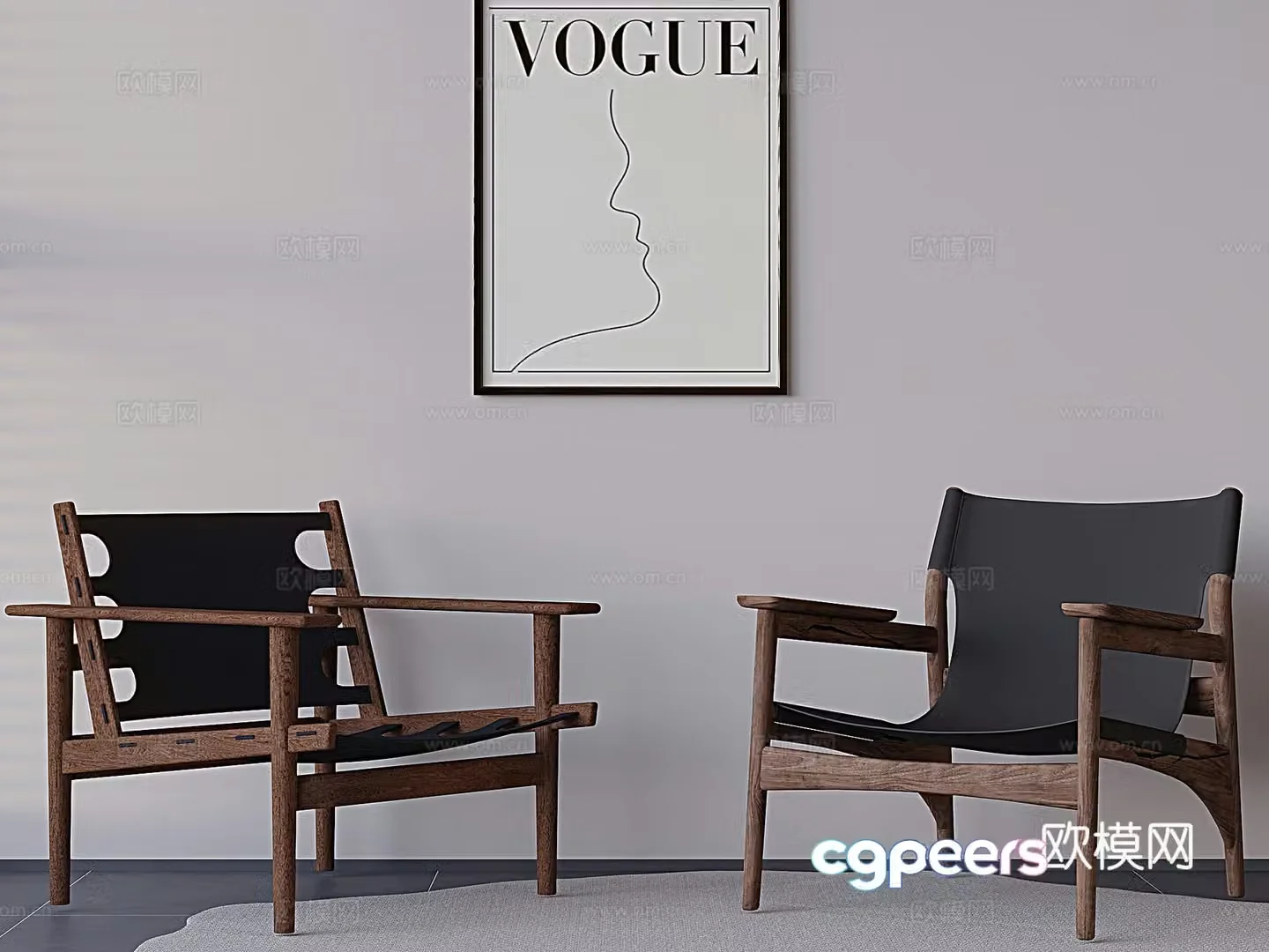 Wabi-sabi chair leisure chair 3d model
