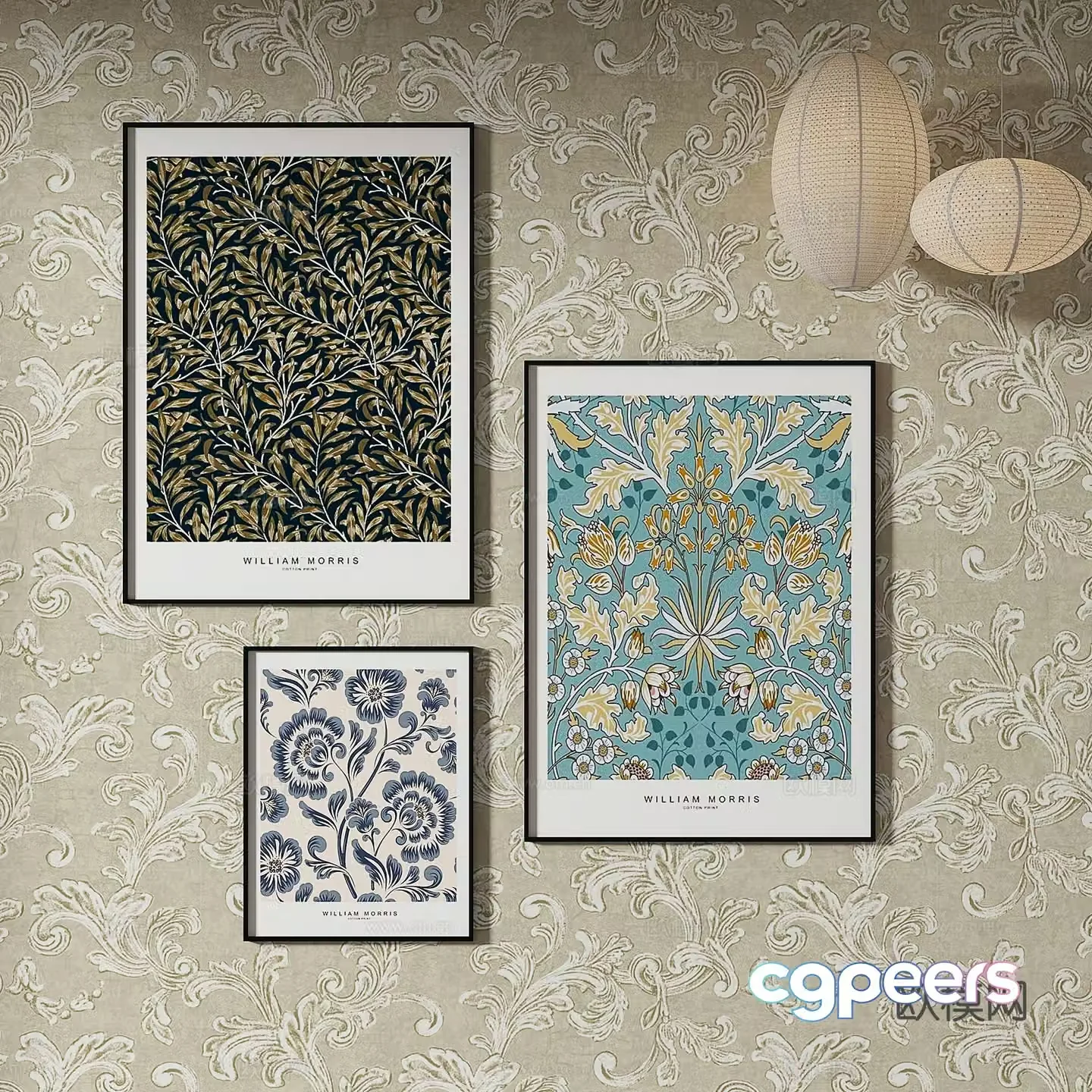 Simple European abstract painting decorative painting 3d model