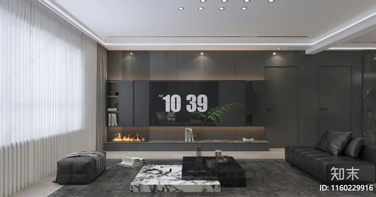 Modern Living Room 3D Model – 16011 – VRAY Render