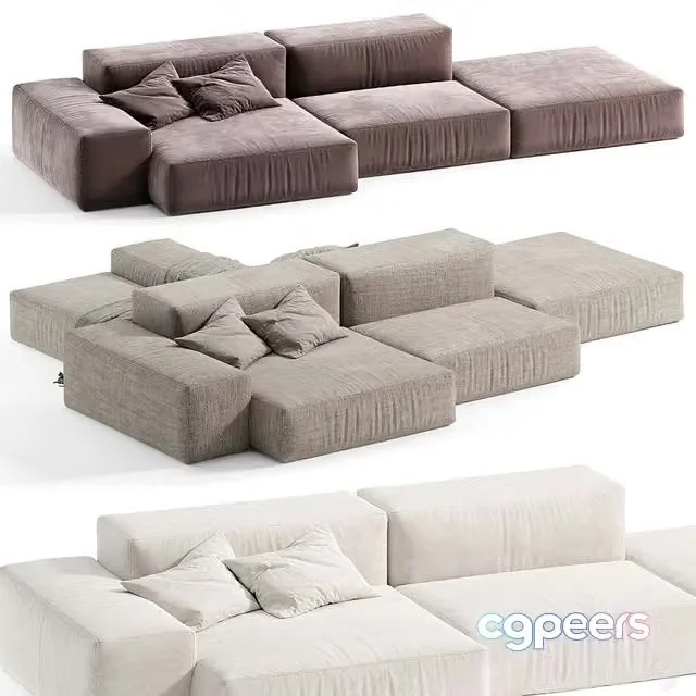 3ds Max Free – Extrasoft Living Modular Sofa by Italini, Modular sofa