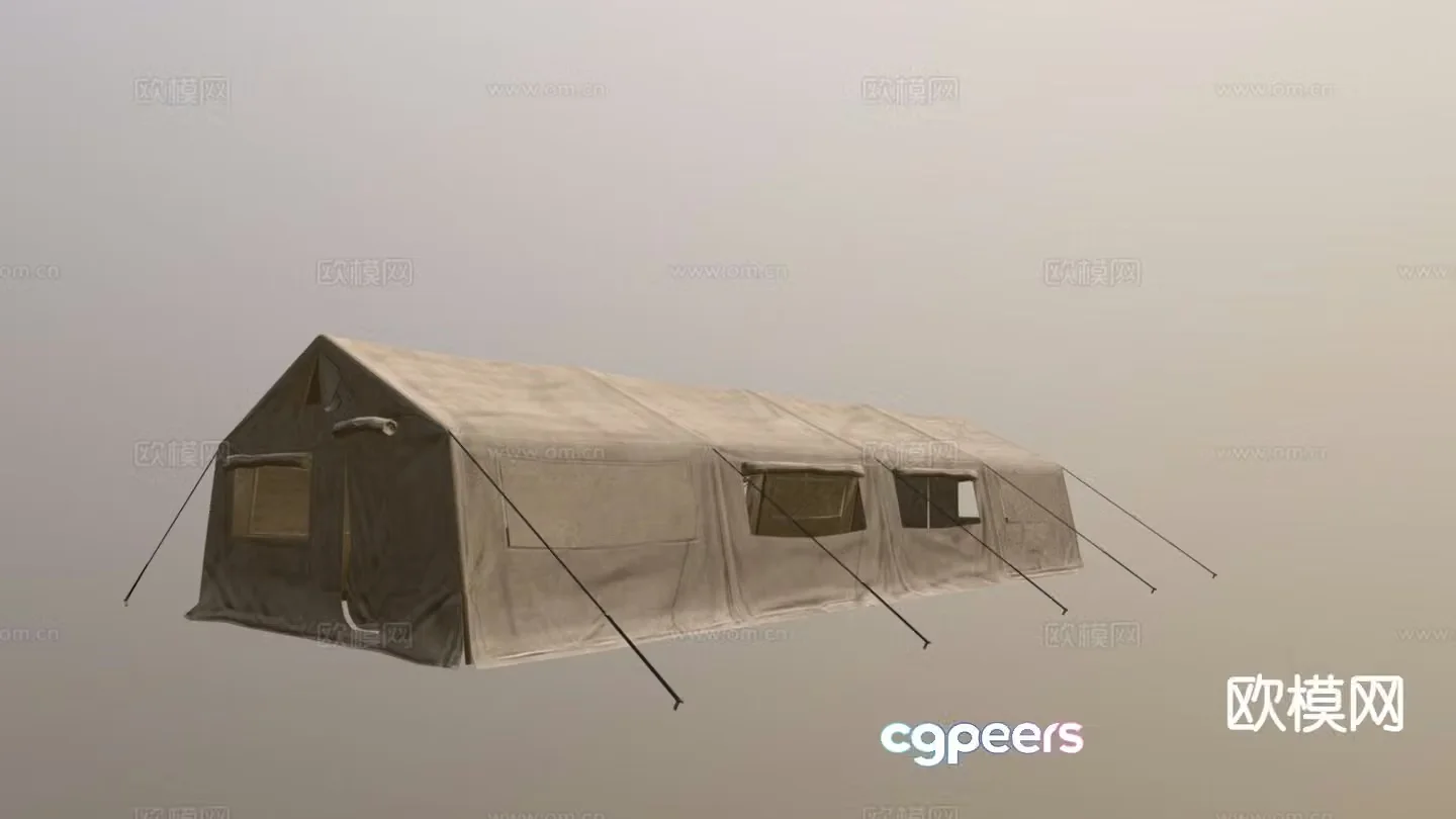 Outdoor tent military tent 3d model