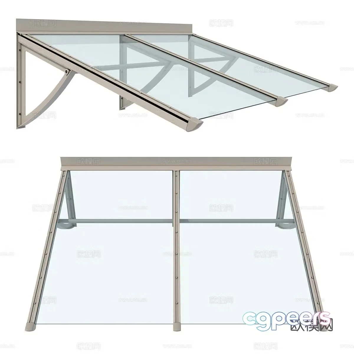 Awning Simple Awning Glass Awning Outdoor Awning Garden Awning Folding 3D Model