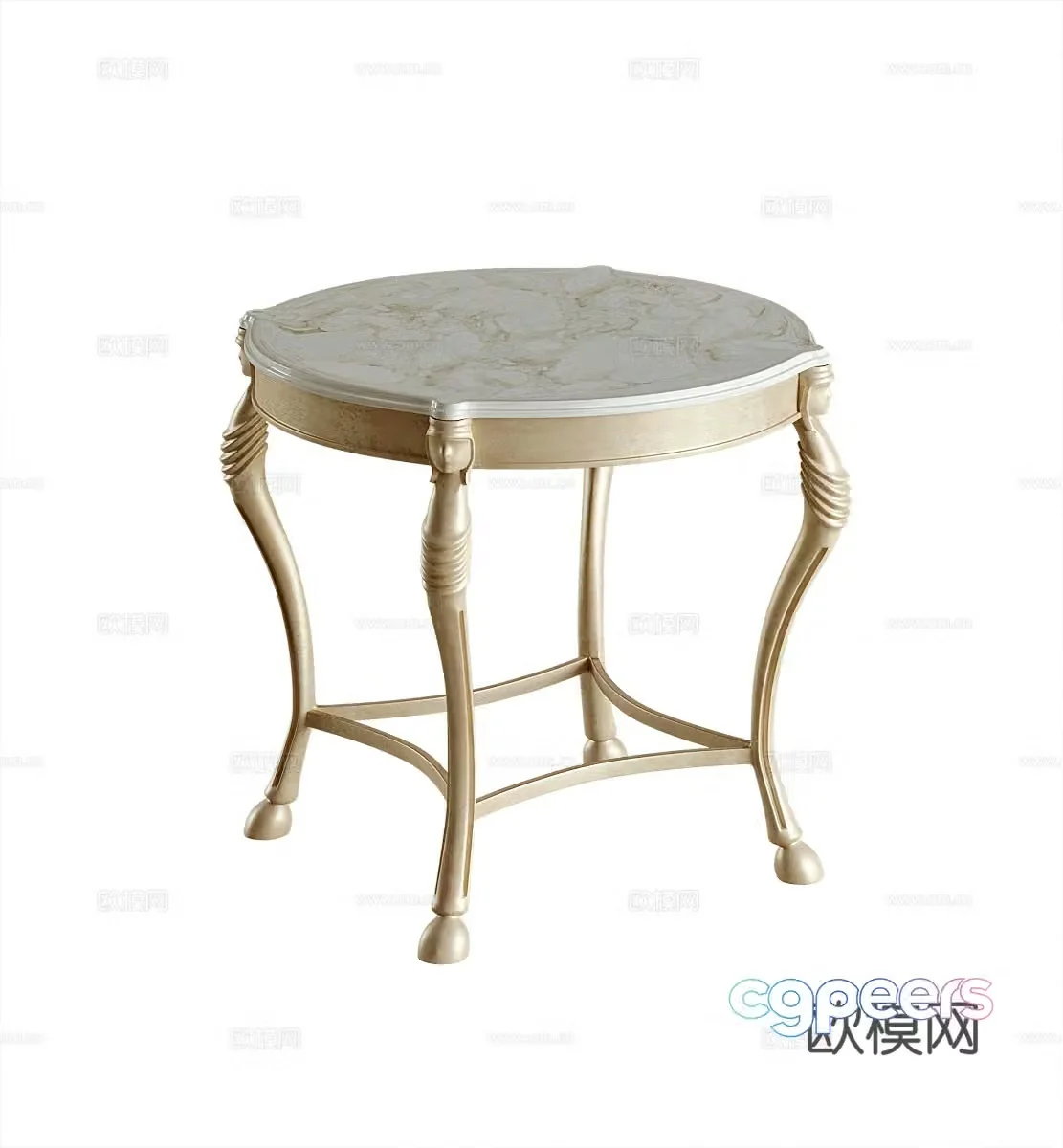French round table side table 3d model