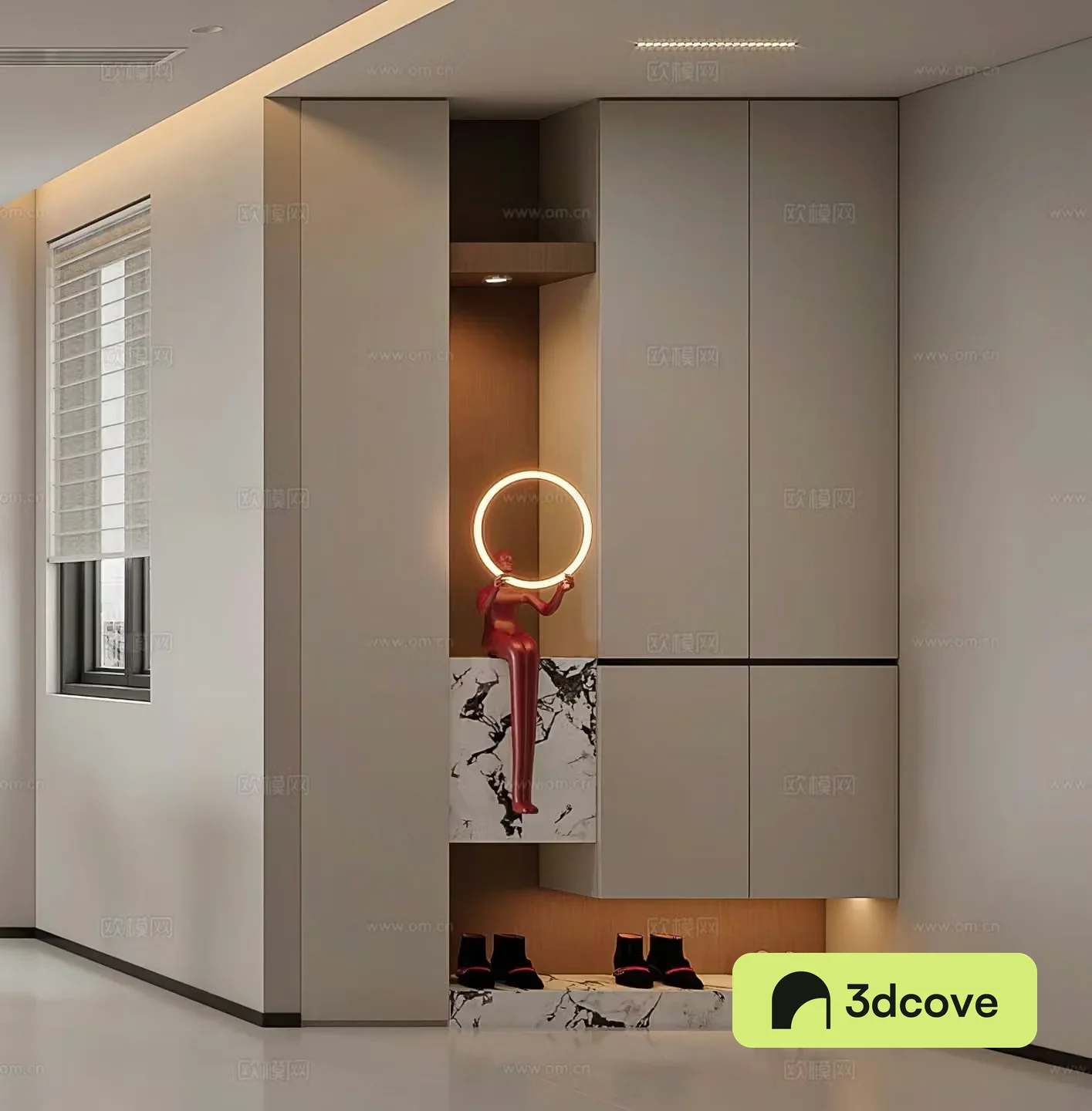 Modern shoe cabinet light luxury shoe cabinet ornament decoration porch cabinet decorative cabinet landscape wall