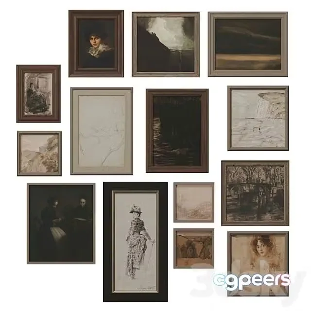 3ds Max Free – Set of Classic Paintings 40