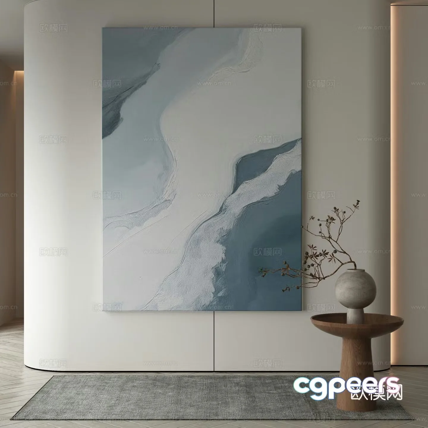 Modern Wasabi Hanging Painting Oil Painting 3D Model