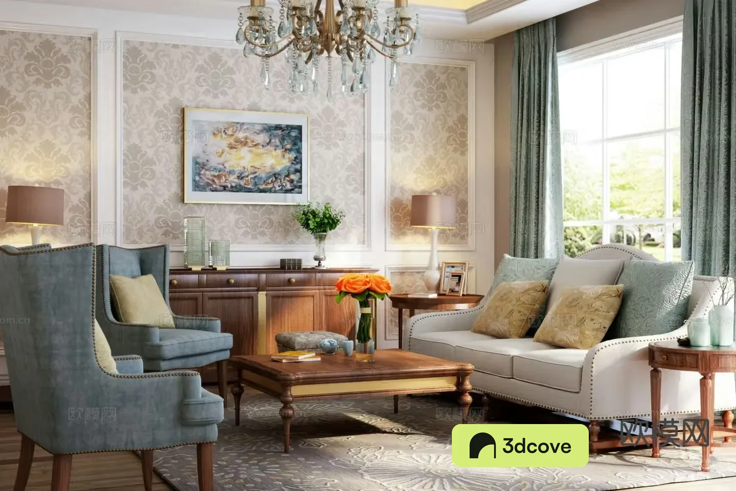 Neoclassical living room