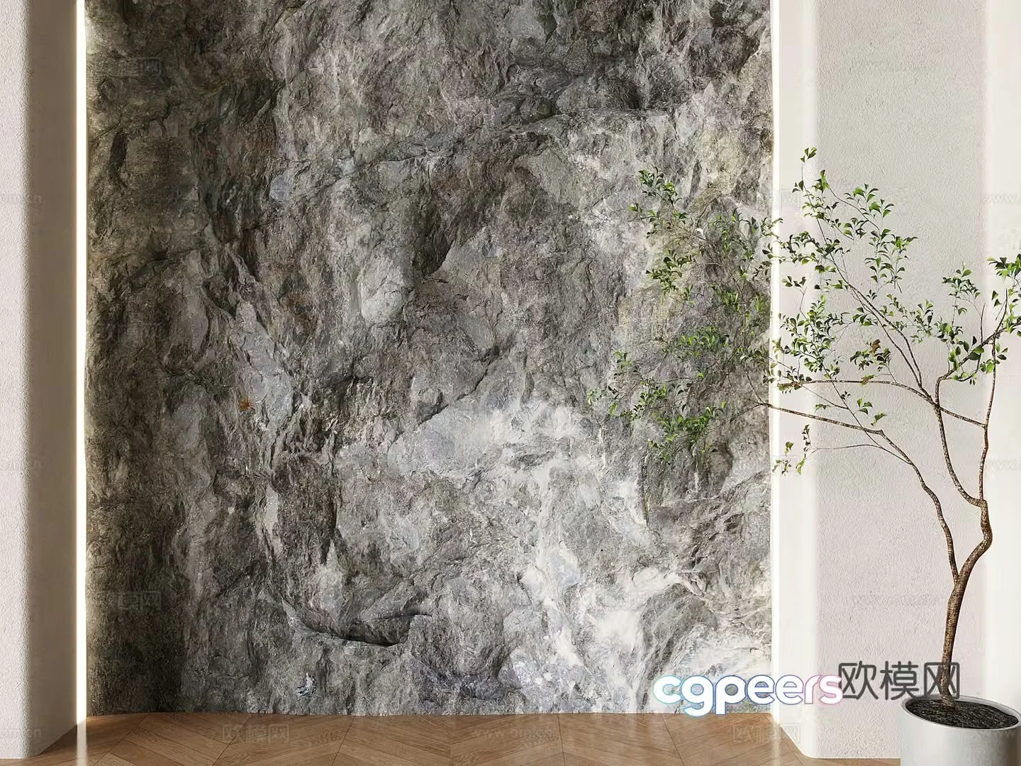 pu stone background wall matte stone wall rock background wall 3d model